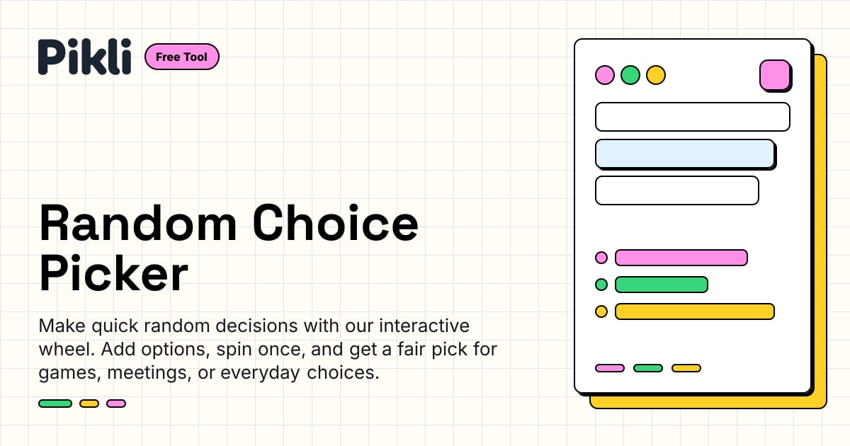 Random Pick Tools Random Choice Picker - Spin the Wheel Decision Maker